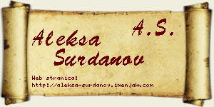 Aleksa Surdanov vizit kartica